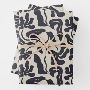 Papel Pintado Flores Pincel Tinta Negra Audaz