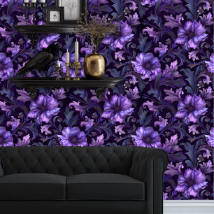 Papel Pintado Flores púrpura grandes Whimsigoth