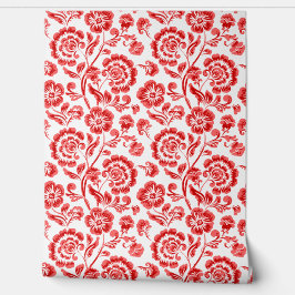 Papel Pintado Flores Rojas