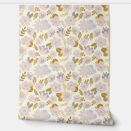 Papel Pintado Flores rosa delgadas