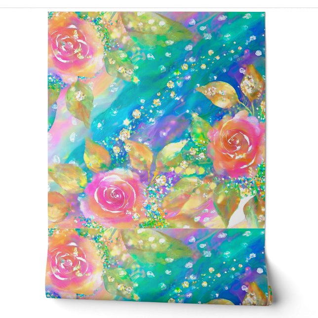 Papel Pintado Flores rosas (Desenrollar)