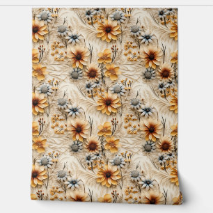 Papel Pintado Flores silvestres de Boho queman naranja otoño col