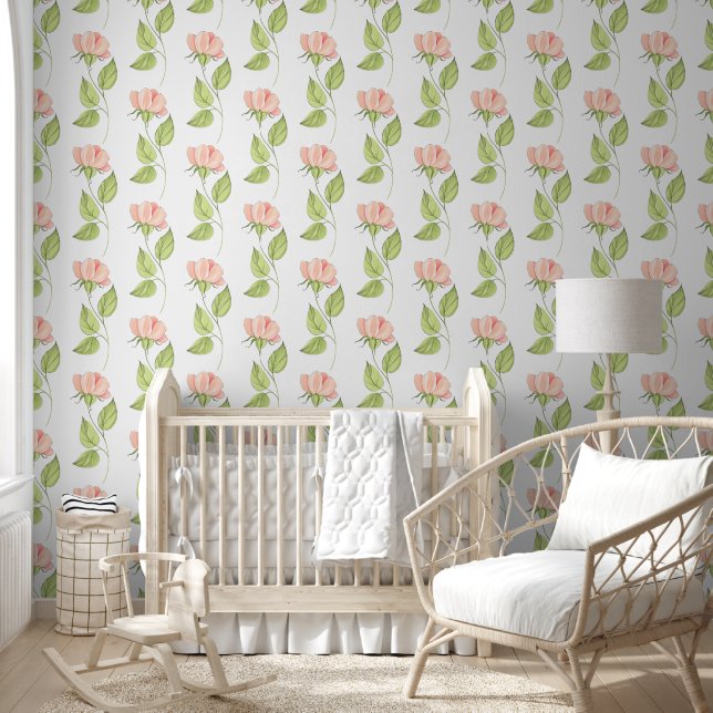 Papel Pintado Flores Trepadoras Elegantes (Niños)