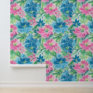 Papel Pintado Flores tropicales de Palm Beach Preppy
