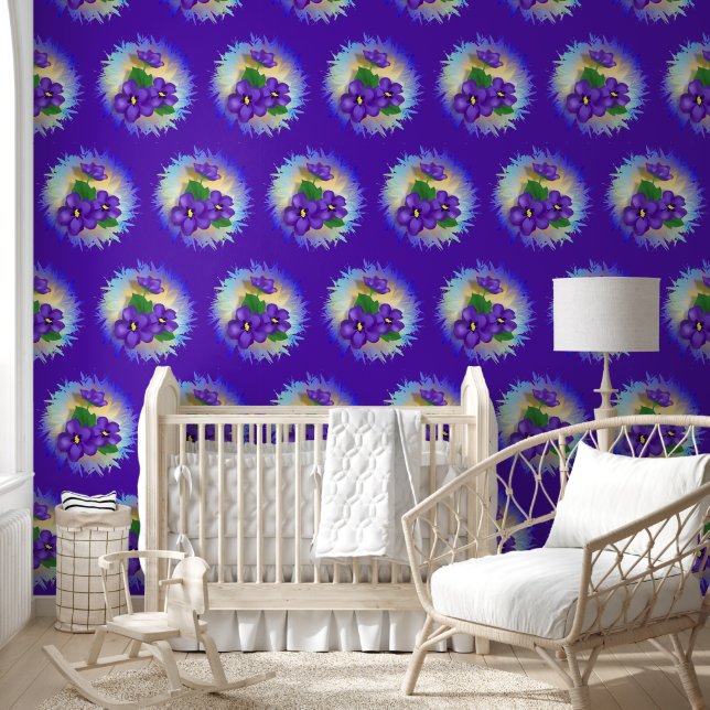 Papel Pintado Flores violetas (Niños)