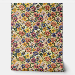 Papel Pintado Flores violetas de color primavera morado floral