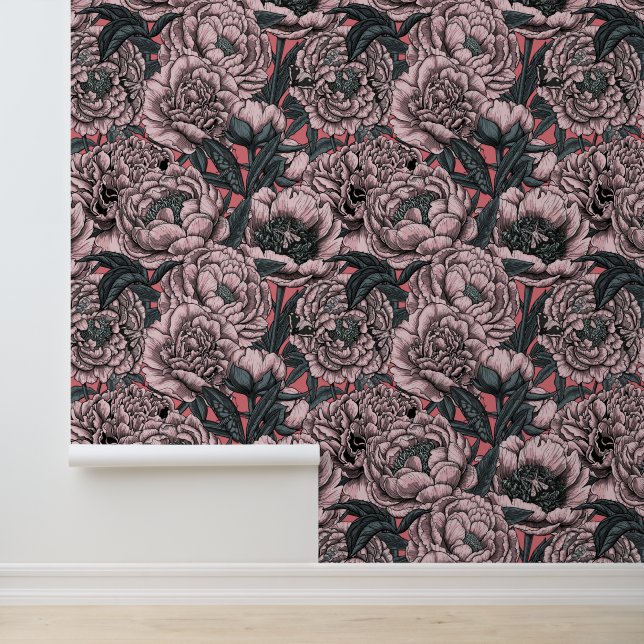 Papel Pintado Flores y polillas rosadas (Solicitud)