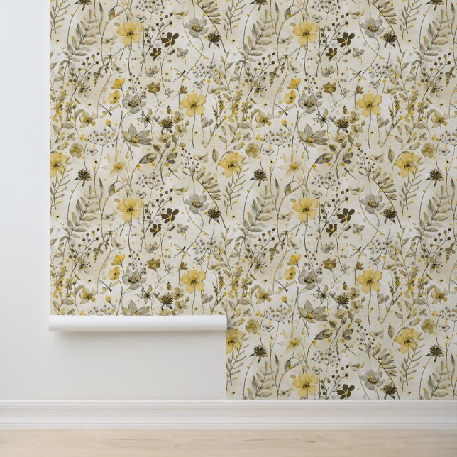 Papel Pintado FLOWER PARADISE / yellow khaki mood  (Solicitud)