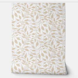 Papel Pintado Flujo de hojas bailarinas de fino follaje beige