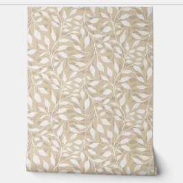 Papel Pintado Flujo de hojas de baile Delicado Foliage Blanco