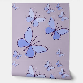 Papel Pintado Flutter de mariposa en azul, lavanda