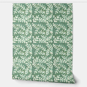 Papel Pintado Foliage verde y blanco