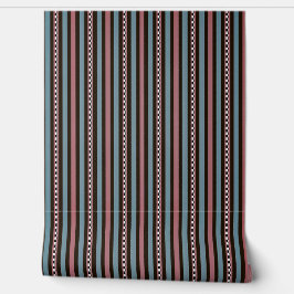 Papel Pintado Fondo coloreado rayado negro azul rosado