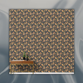 Papel Pintado Fondo de carbón vegetal de patrón floral simple Na
