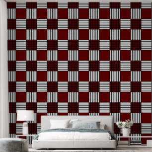 Papel Pintado Fondo de escritorio clásico de cuadros rojos y bla