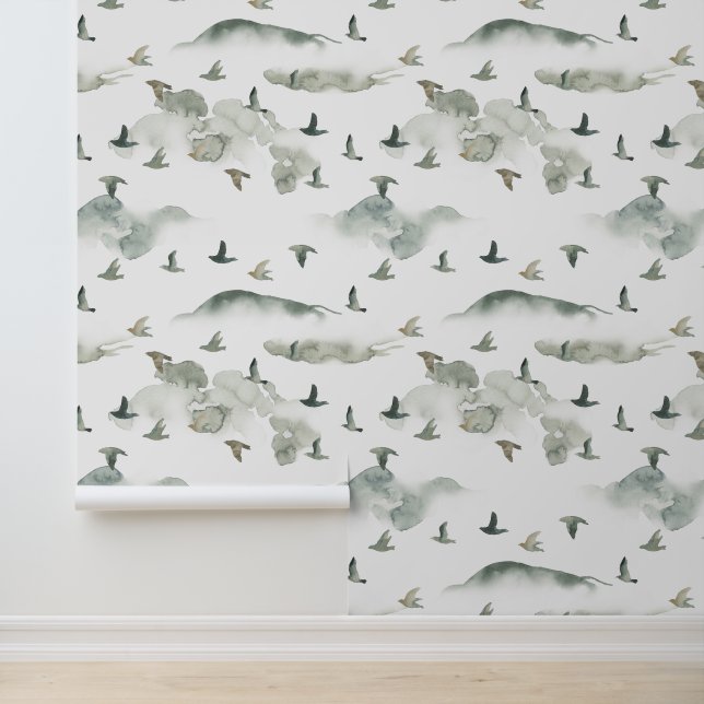 Papel Pintado Fondo de escritorio de acuarela de paisajes (Solicitud)