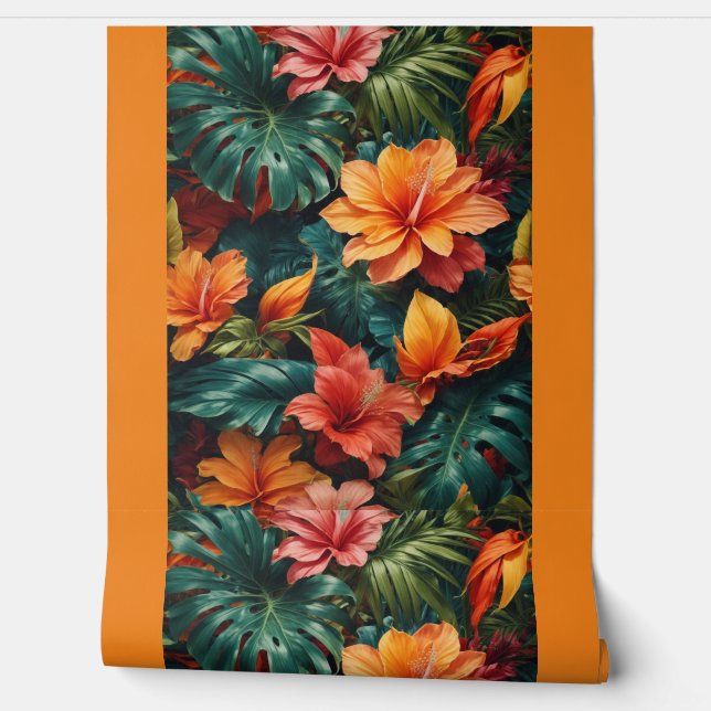 Papel Pintado Fondo de escritorio de flores exóticas (Desenrollar)