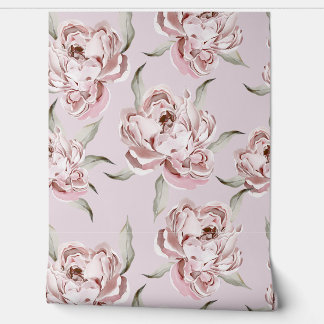 Papel Pintado Fondo de escritorio floral rosado moderno