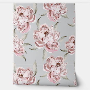 Papel Pintado Fondo de escritorio floral rosado moderno