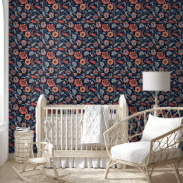 Papel Pintado Fondo de escritorio - Fondo azul de diseño floral 