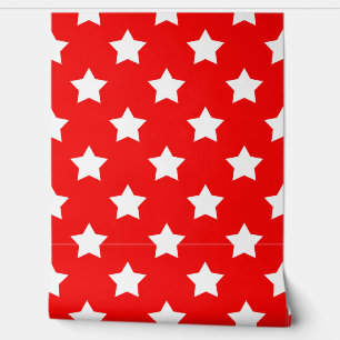 Papel Pintado Fondo de las estrellas blancas rojas impecables