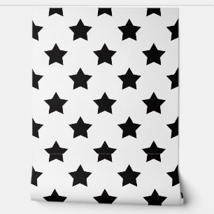 Papel Pintado Fondo de las estrellas negras blancas impecables