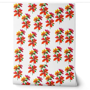 Papel Pintado fondo de pantalla con motivos florales naranjas