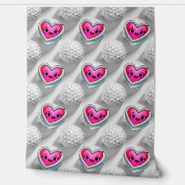 Papel Pintado Fondo de pantalla de corazones y pelotas de golf d