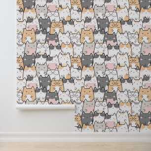 Papel Pintado Fondo de pantalla de gatito kawaii lindo
