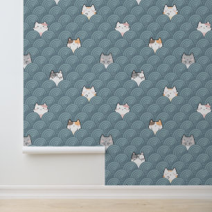 Papel Pintado Fondo de pantalla de gatito kawaii lindo remolino 