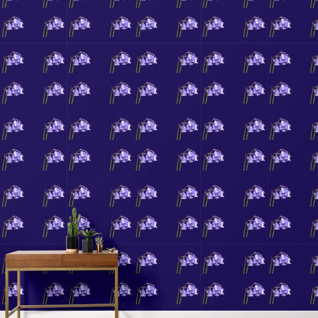 Papel Pintado Fondo de pantalla de la Flor azul inglesa (Pasillo)