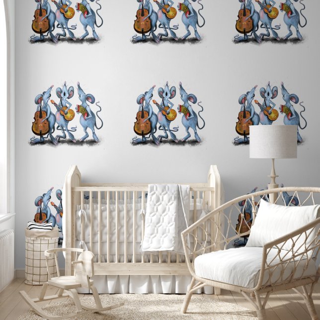 Papel Pintado Fondo de pantalla de ratones musicales (Niños)