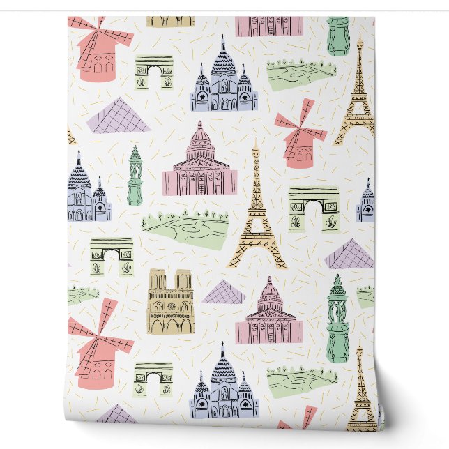 Papel Pintado Fondo de pantalla del Mapa de Francia de París (Desenrollar)