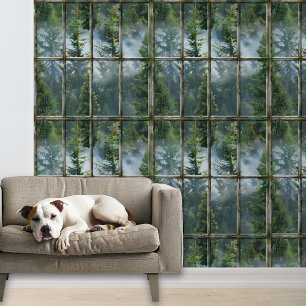 Papel Pintado Fondo del bosque de ventanas falsas