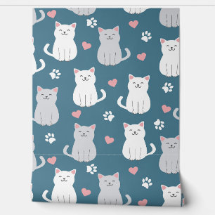 Papel Pintado Fondo del patrón de corte de gatos