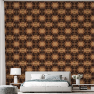 Papel Pintado Fondo negro mágico Naranja kenidoscopo