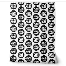 Fondo personalizado blanco con logotipo repetido