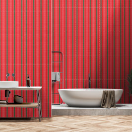 Papel Pintado fondo rayado rojo y verde