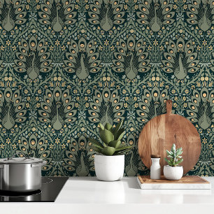 Papel Pintado Fondos de pantalla Art Nouveau de Emerald Peacocks