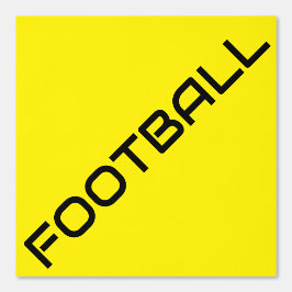 Papel Pintado FOOTBALL Slim Black Diagonal Textos En Amarillo Br