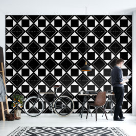 Papel Pintado Formas abstractas en blanco y negro