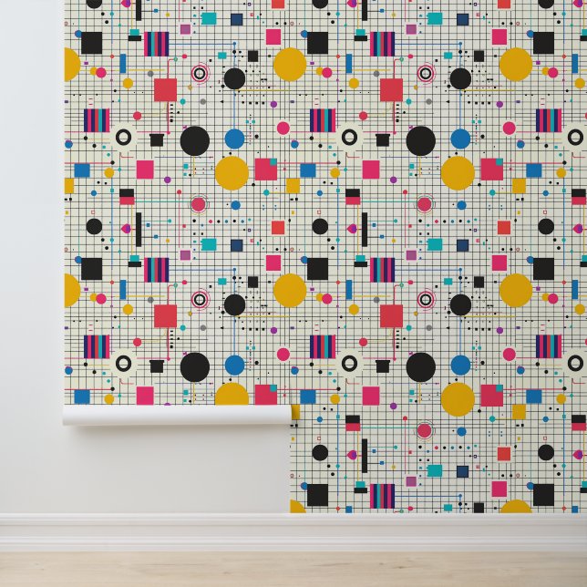 Papel Pintado Formas de cuadrícula audaces de los años 90 (Solicitud)