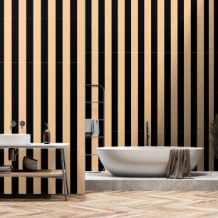 Papel Pintado Formas geométricas de franja de color negro