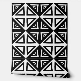 Papel Pintado Formas Geométricas Y Triángulos Blanco Y Negro