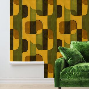 Papel Pintado Formas modernas retro-verdes de mediados del siglo