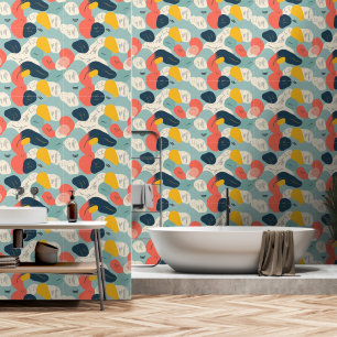 Papel Pintado Formas orgánicas abstractas de reproducción Colore