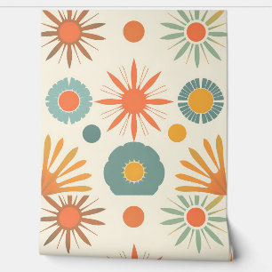 Papel Pintado Formas Retro Starburst y Mid Century