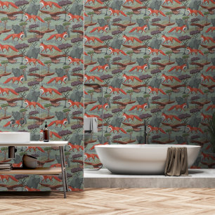 Papel Pintado Fox y el oso verde