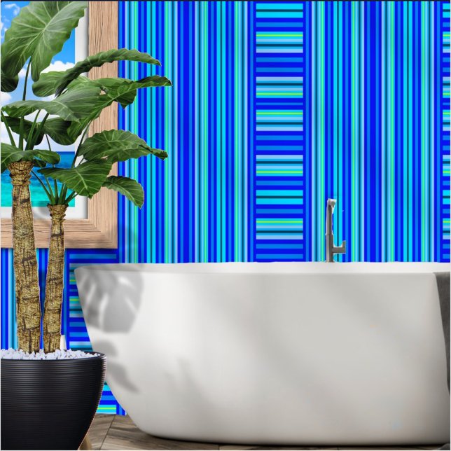 Papel Pintado Frania Azul Moderno a Rayas (Subido por el creador)