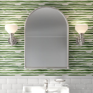 Papel Pintado Franja moderna de acuarela verde